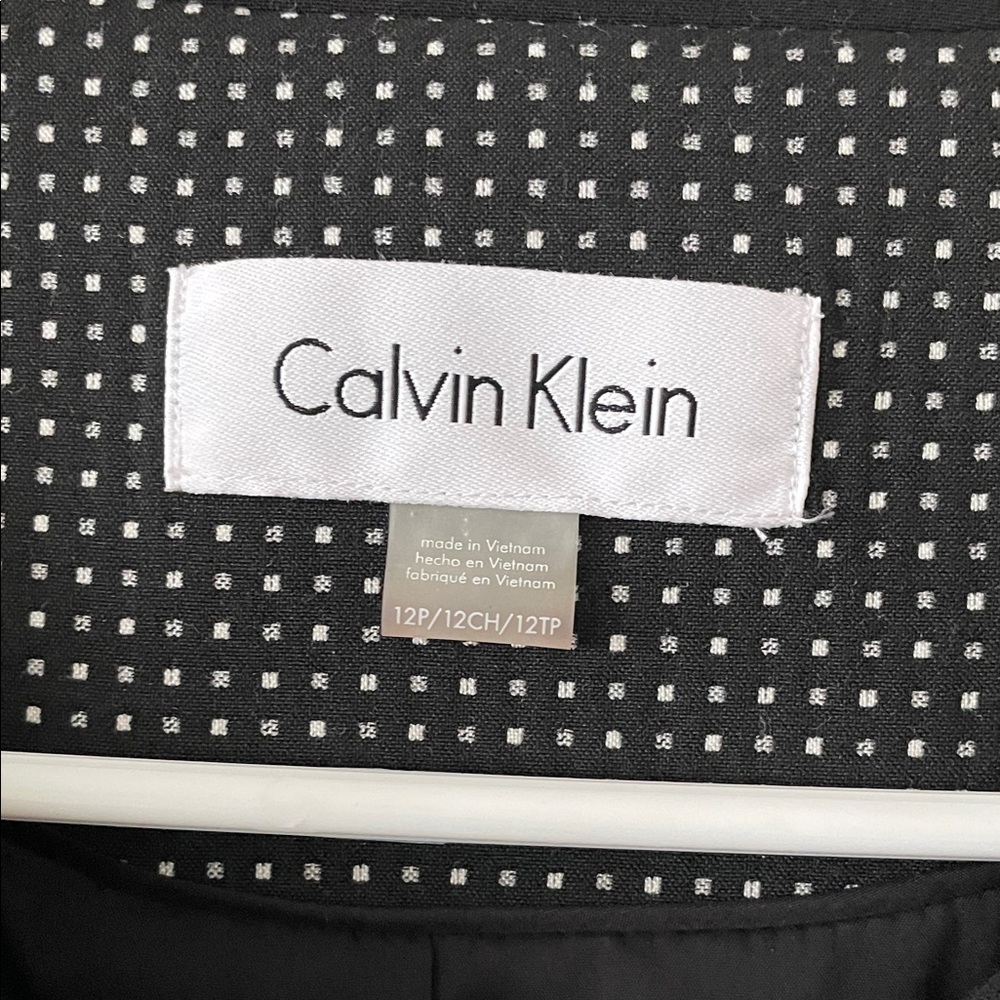Calvin Klein Black and White Patterned Blazer - Picture 2 of 3